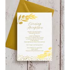 Golden Olive Wreath Evening Reception Invitation Wedding Reception Invitations Reception Invitations Evening Wedding Invitations
