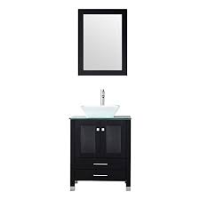 Embrace the unusual with this lovely bathroom vanity with oval marble bowl. Turquoise Square Tempered Glass Vessel Sink Top W Orb Faucet Pop Up Drain Mirror Inc 24 Wall Mounted Bathroom Vanity And Sink Combo Concrete Grey Color Vanity Set With 2 Drawers Tools Home Improvement Bathroom Vanities