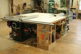 Great Out Feed Table Integrated Into The Sawstop Woodworking Bench Plans Woodworking Bench Building A Workbench