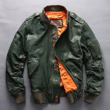 Us 224 64 22 Off Avirex Fly Fashion Baseball Jacket Men Army Green Genuine Leather Flight Jacket Men Black Red Bomber Jacket Mens Pilot Coat In