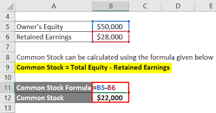 Common Stock Formula Calculator Examples With Excel Template