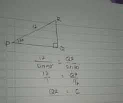 3 sqrt 2 cm 14. Diketahui Segitiga Pqr Siku Siku Di Q Panjang Sisi Pr 12cm Dan Besar P 30 Panjang Sisi Qr Brainly Co Id