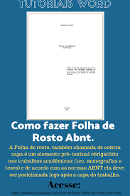 Capa De Trabalho Normas Da Abnt Como Fazer Folha De Rosto Conforme As Regras Abnt Folha De Rosto Abnt Folha De Rosto Contra Capa Trabalho