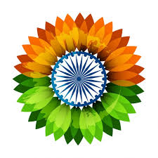 Drei gleich große horizontale streifen (safran/dunkles orange, weiß, grün) mit einem blauen chakra. Flower In Indian Flag Colors Free Vector On Freepik