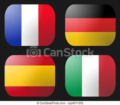 Alemanha e frança relançam acordo de cooperação para reforçar laços baseados no tratado do eliseu. Bandeira Alemanha Italia Espanha Franca Italia Ilustracao Franca Botoes Bandeira Alemanha Espanha Canstock