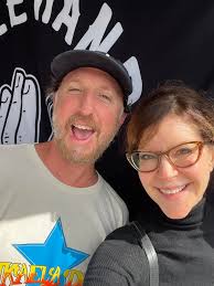 With Ryan Miller from Guster and Jason Biggs before the banana cooking  expo! About to play at Oceans Calling Festival!