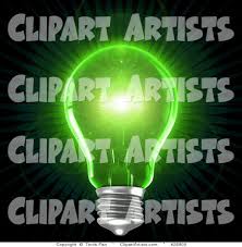 28909 Clear Light Bulb Emitting Bright Green Light Over A Black Background Symbolizing Inspiration And Creativity Clip Art Clear Light Bulbs Clipart Design