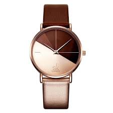 Montre de marque sur bijourama: Montre Femme Luxe Bracelet Cuir Marron Biiyou Paris