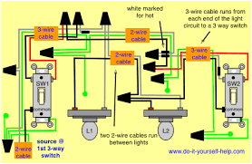 Every light switch will have both of these wires. 3 Way And 4 Way Wiring Diagrams With Multiple Lights Do It Yourself Help Com