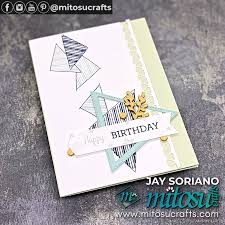This simple card design is another great way to use those scraps of designer series paper or scrapbook papers you have! The Right Triangle Video Replay Of Youtube Livestream Mitosu Crafts
