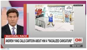 Andrew yang campaign condemns 'racist' cartoon after he said times square is his favorite subway stop. Andrew Yang Accuses The New York Daily News Of Racism Towards Asians With Latest Drawing Of Him May 27 2021 Gematria Effect News