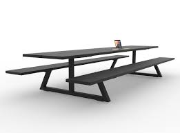 Buzzibreeze Outdoor Workstation And Modern Workplace Made Of Uv Resistant Powder Coated Metal Frame Extruded Aluminium Metal Picnic Tables