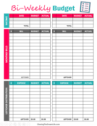 Bi Weekly Budget In 2020 Budget Planner Free Budgeting Free Budget Printables