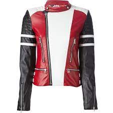 Each X Other Panelled Biker Jacket Biker Jacket Lambskin Jacket Color Block Jacket