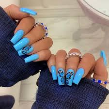 In fact, countries prefer blue to be part of the main colors of their country's flag. Art Blue Designs Elegant Ideas Light Nail 53 Elegant Light Blue Nail Art Designs Ideas Blue Acrylic Nails Acrylic Nails Light Blue Nails