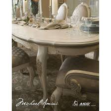 Michael creates furniture designs that connect with people and cultures through an emotional and inspirational approach of fashion and world heritage. Michael Amini Lavelle Blanc 9pc Oval Dining Table Set By Aico For 4 441 00 In Dining Room Dining Room Sets Formal Dining Sets