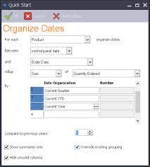 Organize Date Information | ReportsNow DAS User Guide
