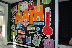 Mural Representing Math Sol S School Murals Math Classroom Decorations Classroom Walls