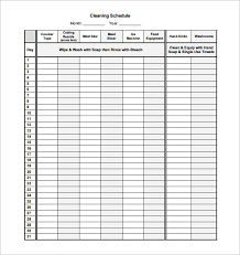 Cleaning Schedule Template 25 Free Sample Example Format