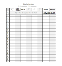 cleaning schedule template 25 free sample example format