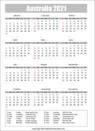 Free 2021 calendar by mail australia. Australia Calendar 2021 With Holidays Free Printable Template Printable The Calendar