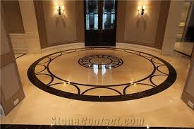 Cnc Waterjet Floor Medallions Crema Marfil Beige Marble Floor Medallions Marble Flooring Design Floor Medallion Marble Floor Pattern