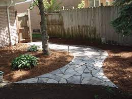 Walkway Mulch Backyard Landscaping No Grass Backyard Landscape Design