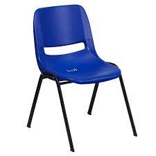 Flash Furniture RUT-EO1-BL-GG HERCULES Series 880 Lb. Capacity Blue  Ergonomic Shell Stack Chair - LionsDeal