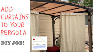 Fun and funky outdoor seating shade. Outdoor Pergola How To Install Or Add Sliding Side Curtains For Additional Shade From The Sun Youtube