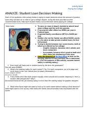 Here is the link for the ngpf answer key 2020:leave a like (btw: Pf Analyze Student Loan Decision Making 4 Analyze Student Loan Decision Making Each Of The Students In The Activity Below Is Trying To Make Course Hero