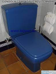 Inodoro con mochila azul célite doble descarga. Asiento Inodoro Gondola Tapawc Compatible Roca