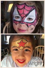 Super heroes! Spider girl and wonder girl Nicci wright face painting