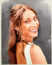 Watercolor portrait painting by fabrianoinacquarello