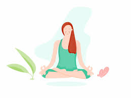 Meditation Illustration Woman Illustration Vector Illustration Meditation
