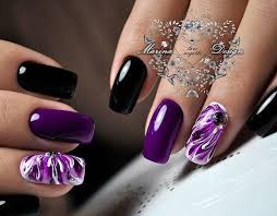 This article contains a list of 20 purple nail art designs with lots of varieties. Black Is Always In Fashion Black Can Be Easily Combined So That Professionals From The World Of Ma Purple Nail Art Designs Purple Nail Designs Purple Nail Art