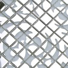 mosaic tile murals white and silver
