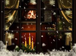 House outdoor christmas light image. Download Wallpaper 2560x1900 Window Fireplace Candles Christmas Tree Cozy Christmas Hd Background