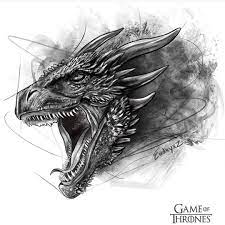 Tribal dragon and wolf running out of heart tattoo design. Drogon Game Of Thrones Tattoo Dragon Pictures Dragon Artwork