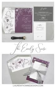 Fall Plum And Gray Modern Floral Wedding Invitation Purple Sil Purple Wedding Invitations Wedding Invitations Rustic Purple Modern Floral Wedding Invitations