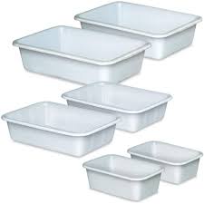 Es hat keinerlei geschmackliche oder geruchliche auswirkung auf den inhalt. Set Mit 6 Kunststoffwannen Lebensmittelecht 2x 12 Liter 2x 25 Liter 2x 40 Liter Amazon De Gewerbe Industrie Wissenschaft