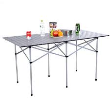 Aluminum Roll Up Folding Camping Rectangle Picnic Table Stijlen