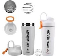 Ozizo 28 oz Insulated Thermos Protein Shaker with Wire Whisk Spring Ball