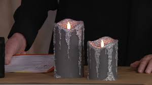 Martha Stewart S 2 Melted Top Wax Dripped Pillar Candles With Remote On Qvc Youtube