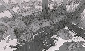 Artstation Rpg Water Temple Adrien Girod Fantasy Art Landscapes Monochromatic Art Water Temple
