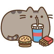 Transparent color is converted to white color. Fast Food Cat Sticker By Pusheen For Ios Android Giphy