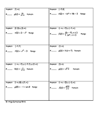 › free precalculus lessons and worksheets. Circuit Training Domain And Range Precalculus Level Tpt