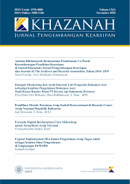 Jurnal pengembangan teknologi informasi dan ilmu komputer 9748 fakultas ilmu komputer, universitas brawijaya pada jenis proyek mempunyai tahap/alur yang Khazanah Jurnal Pengembangan Kearsipan