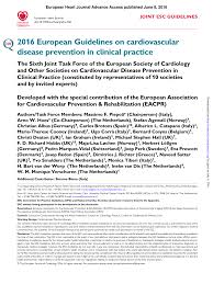 Pdf 2016 European Guidelines On Cardiovascular Disease Prevention In Clinical Practice The Sixth Joint Task Force Of The European Society Of Cardiology And Other Societies On Cardiovascular Disease Prevention In Clinical Practice