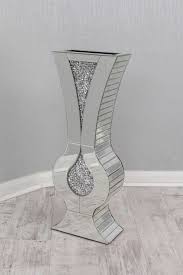 New Diamond Crush Sparkle Crystal Mirrored Shaped Vase 80cm Item In Stock Mirrored Furniture Decor Baroque Furniture Mirrored Furniture