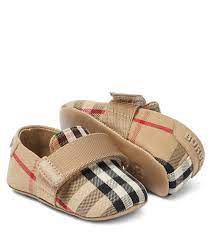 Baby Burberry Check booties in beige - Burberry Kids | Mytheresa